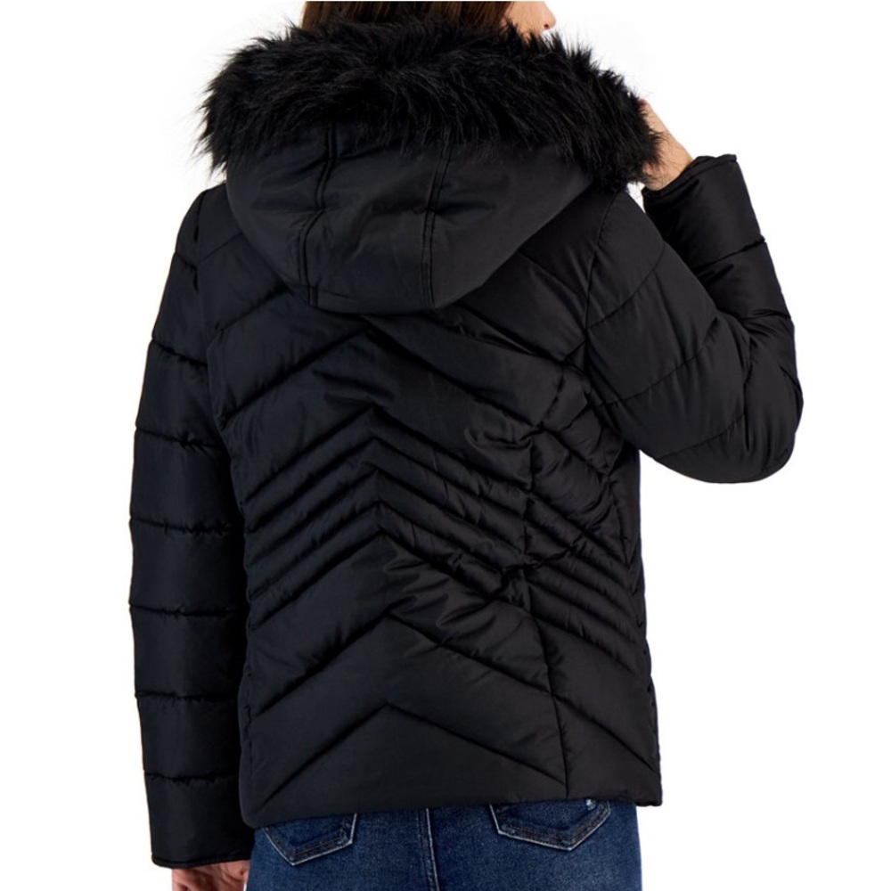 Faux-Fur-Trim Hooded Puffer jacket - Picture 2 of 7